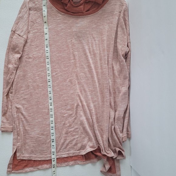 Very J Tunic Oversized Women's Medium Cowl Neck Pink Rust Women's Lagenlook - Picture 4 of 13